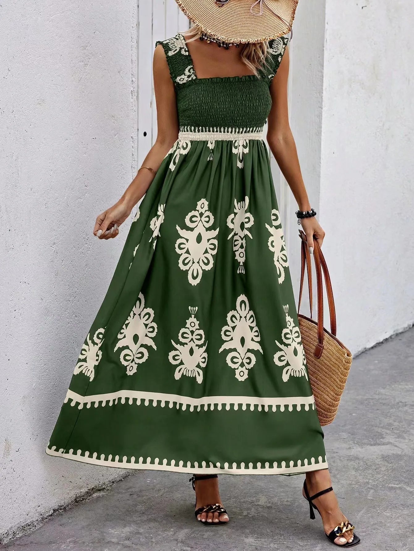 Women’s Beach Maxi Dress – Strapless & Empire Waist