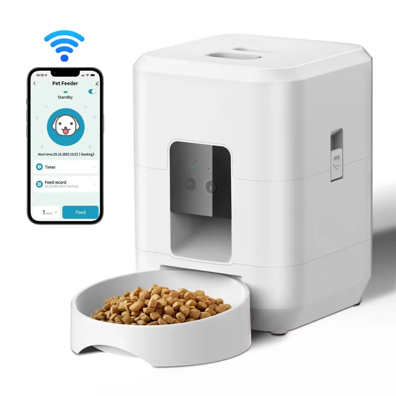 Automatic Cat Feeder with LCD Display – Portion Control & Timed Feeding