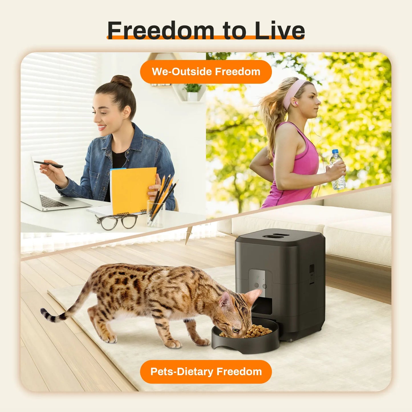 Automatic Cat Feeder with LCD Display – Portion Control & Timed Feeding