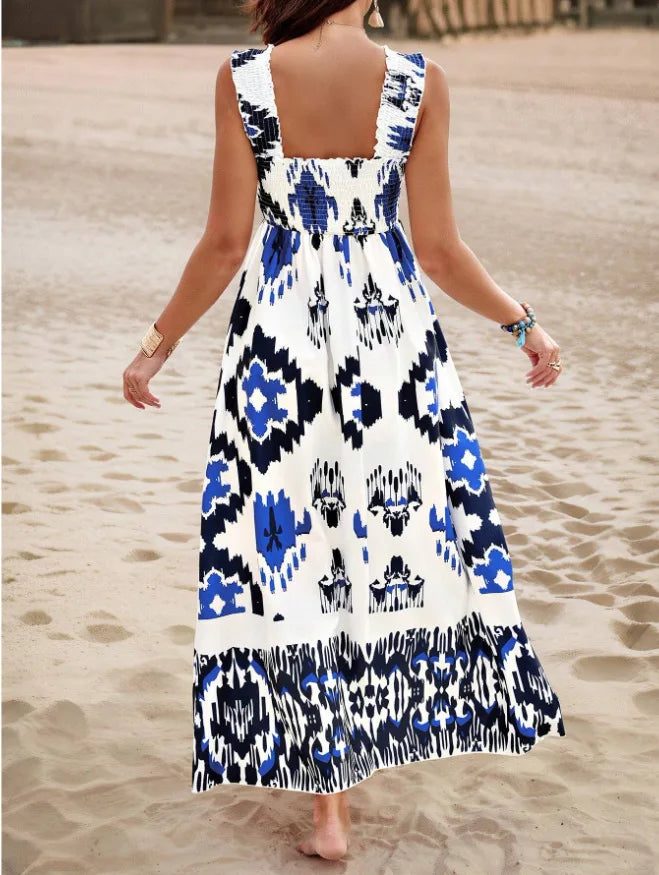 Women’s Beach Maxi Dress – Strapless & Empire Waist
