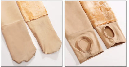 Women’s Solid Fleece-Lined Leggings – Polyester & Spandex