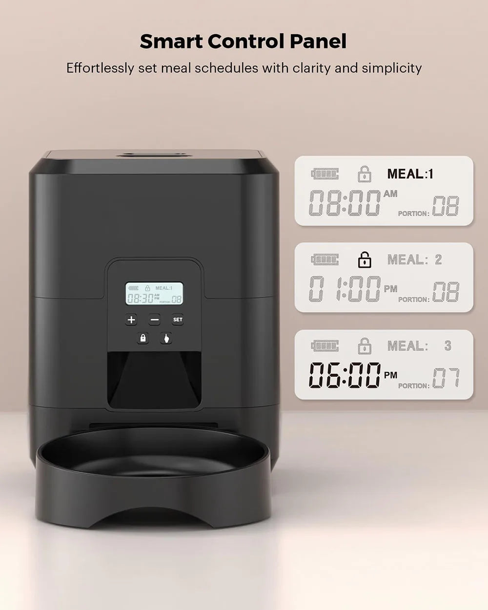 Automatic Cat Feeder with LCD Display – Portion Control & Timed Feeding
