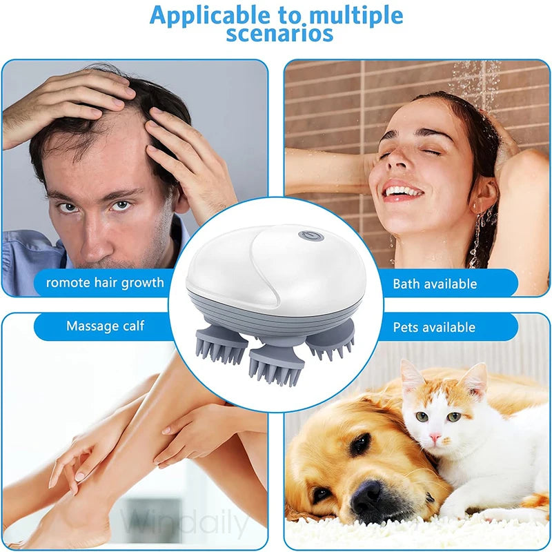 4D Electric Scalp Massager – Deep Relaxation Anywhere