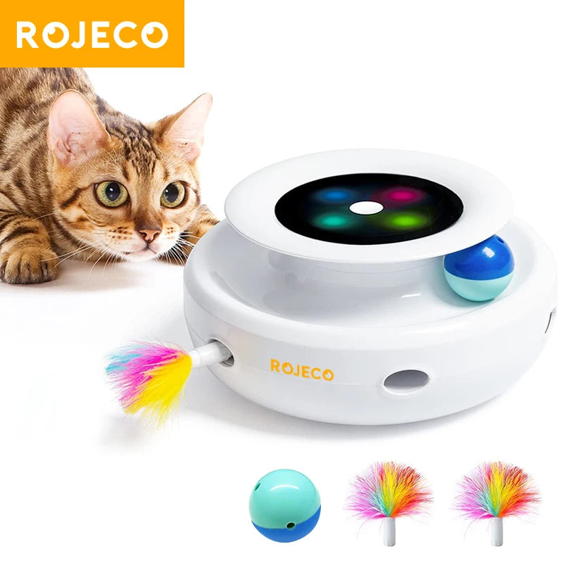 2-in-1 Cat Teaser Toy – Interactive Feather & Ball Fun