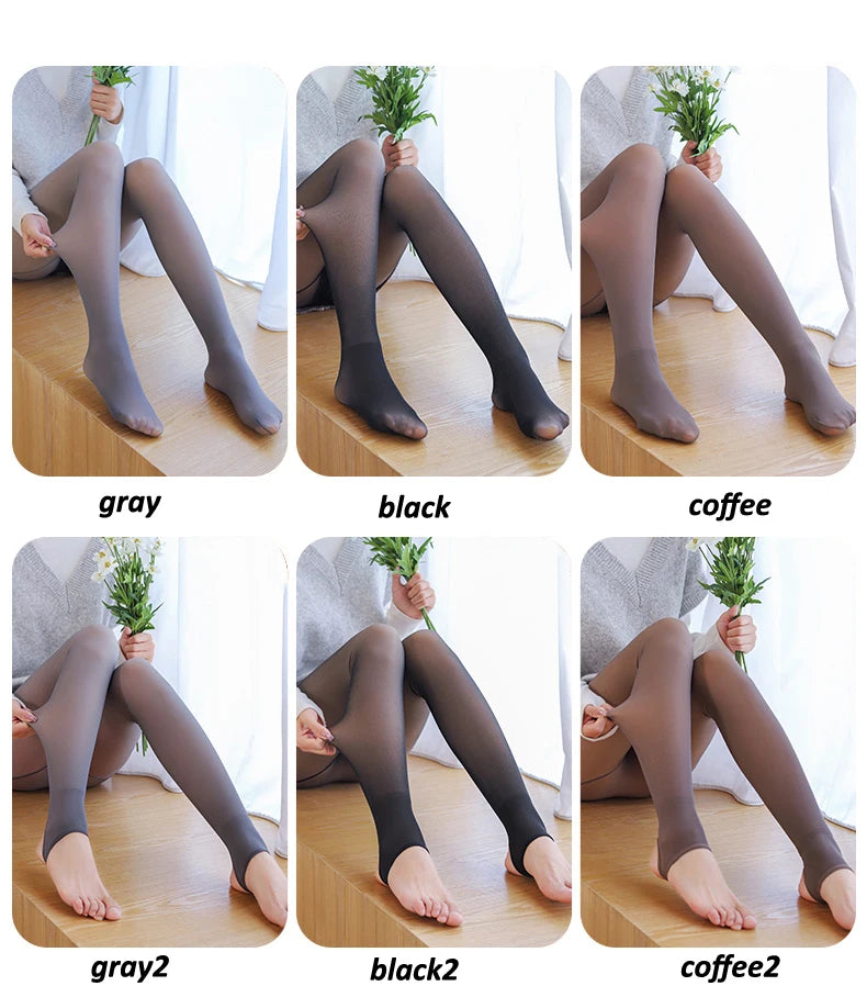 Women’s Solid Fleece-Lined Leggings – Polyester & Spandex