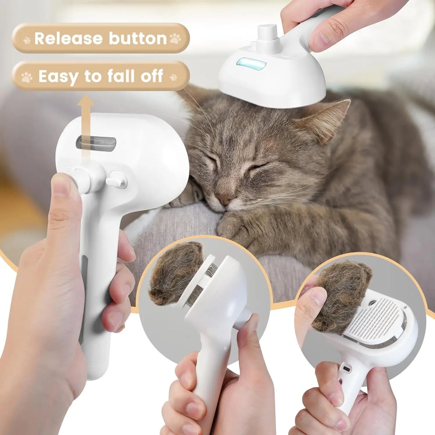 Stainless Steel Cat Grooming Comb – Gentle & Durable