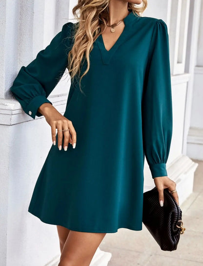 Women’s Casual Mini Dress – V-Neck & Loose Fit