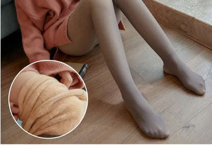 Women’s Solid Fleece-Lined Leggings – Polyester & Spandex