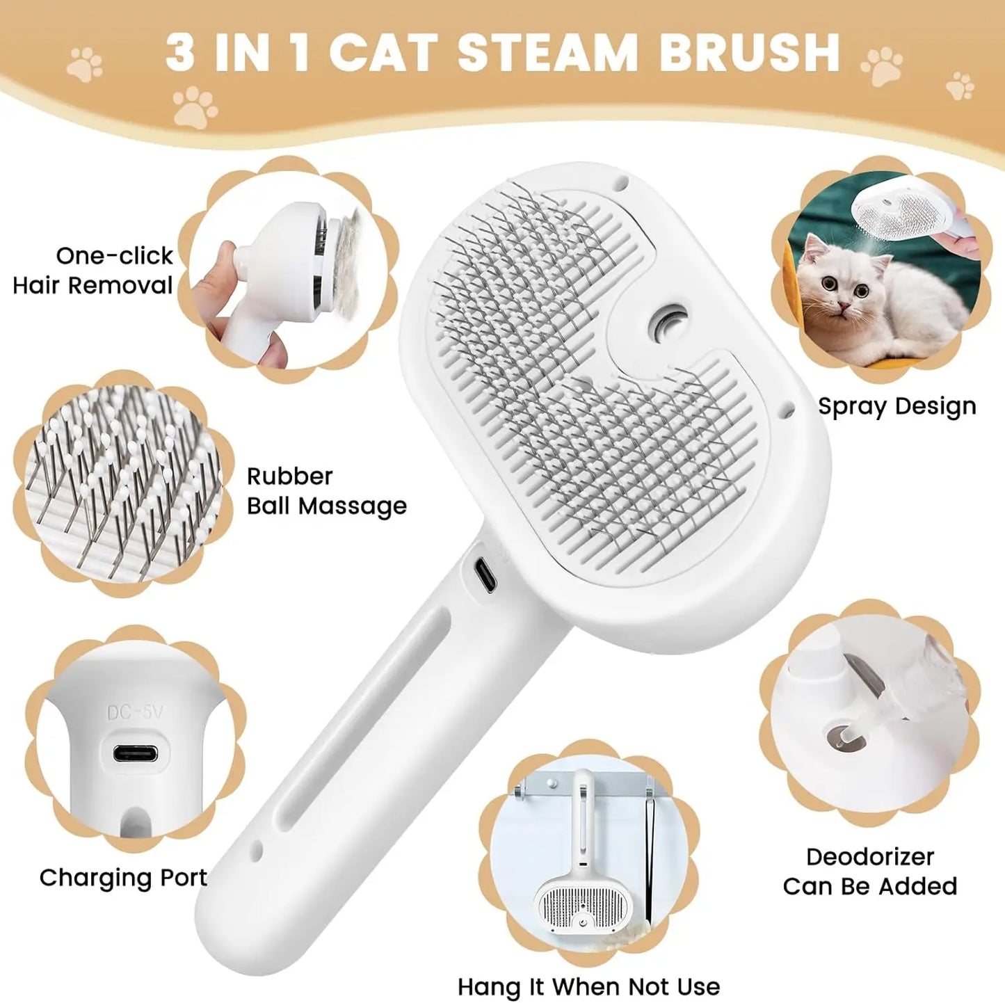 Stainless Steel Cat Grooming Comb – Gentle & Durable