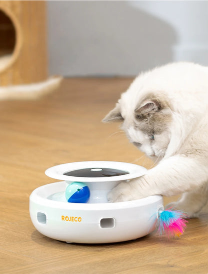 2-in-1 Cat Teaser Toy – Interactive Feather & Ball Fun