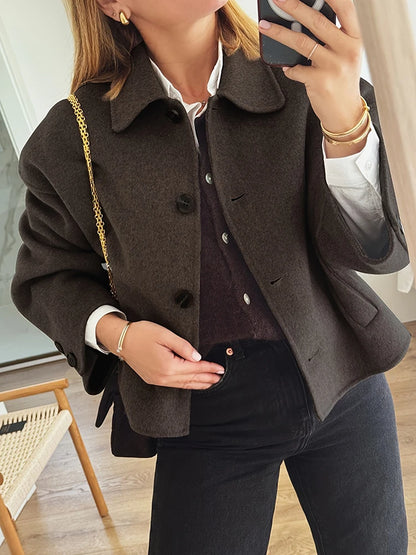 Women’s Casual Single-Breasted Jacket – Turn-Down Collar