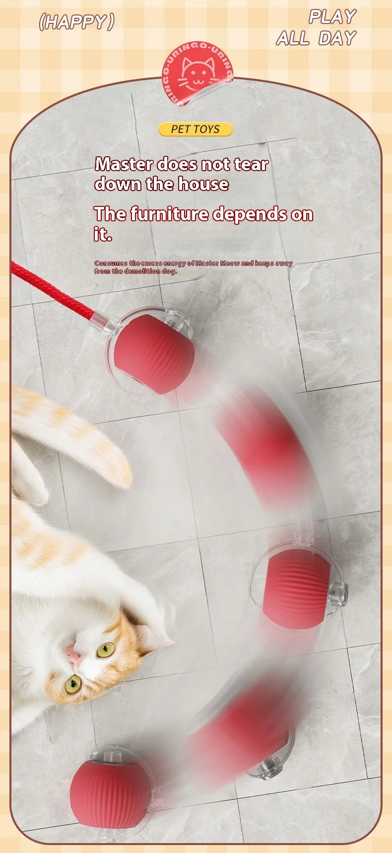 Interactive Silicone Cat Toy Ball – Battery Included