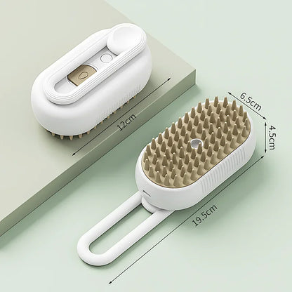 3-in-1 Steam Cat Brush – Electric Spray, Massage & Hair Removal