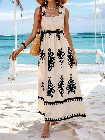 Women’s Beach Maxi Dress – Strapless & Empire Waist