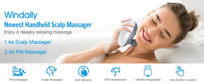 4D Electric Scalp Massager – Deep Relaxation Anywhere