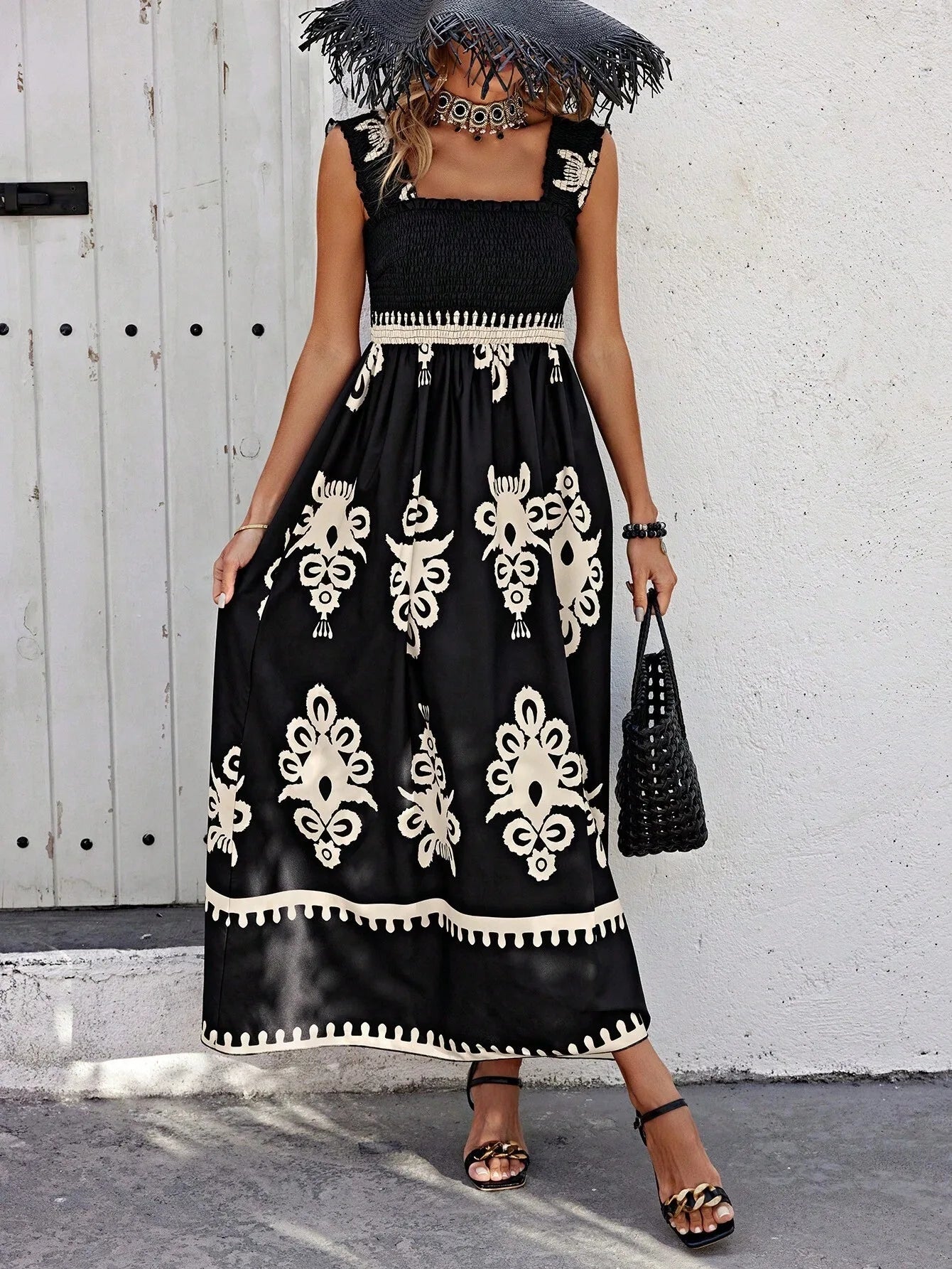 Women’s Beach Maxi Dress – Strapless & Empire Waist