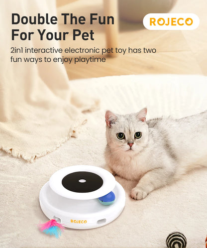 2-in-1 Cat Teaser Toy – Interactive Feather & Ball Fun