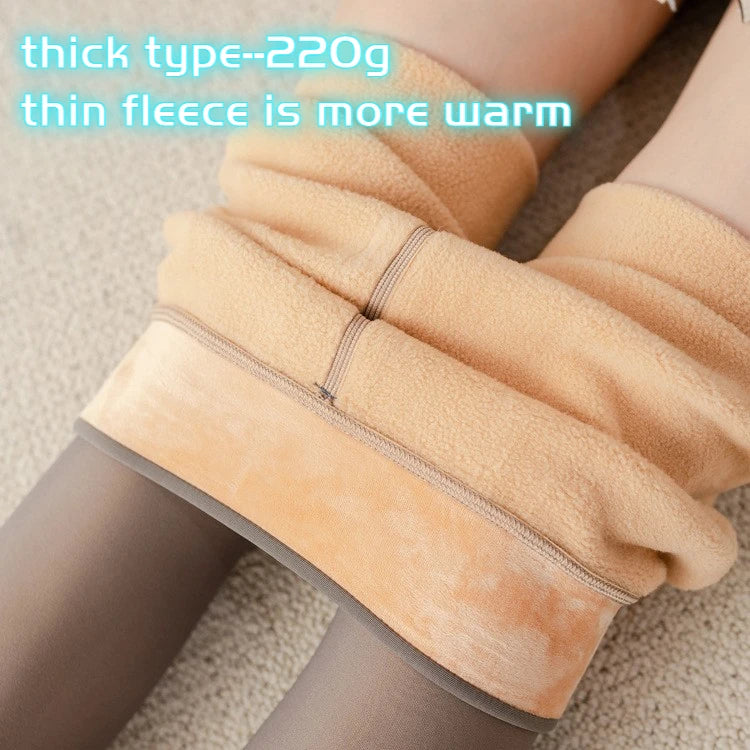 Women’s Solid Fleece-Lined Leggings – Polyester & Spandex