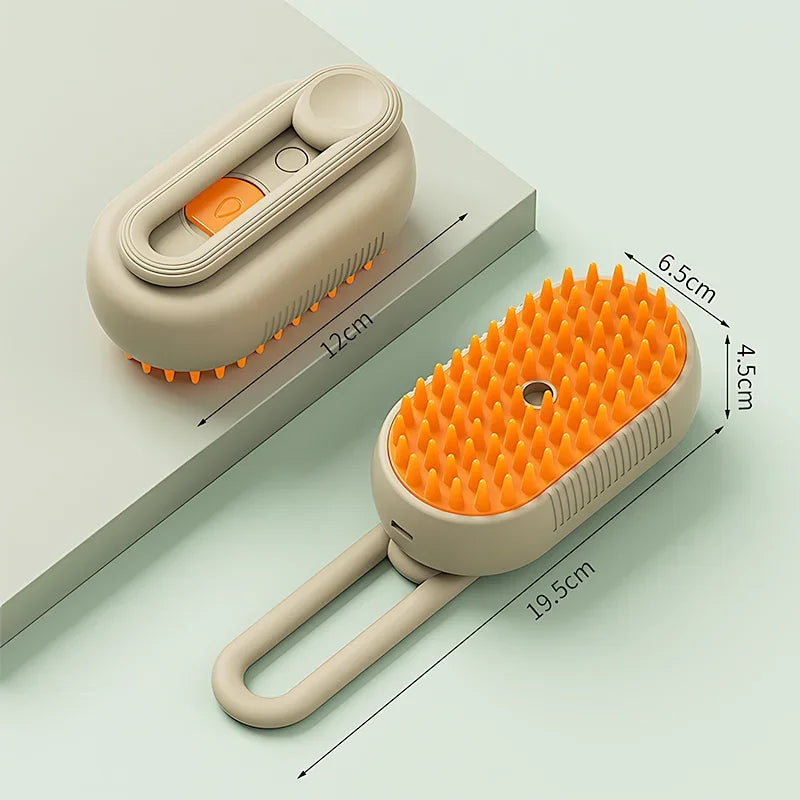 3-in-1 Steam Cat Brush – Electric Spray, Massage & Hair Removal