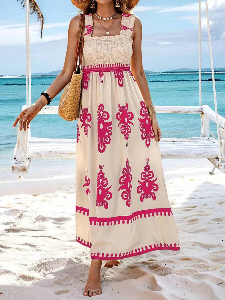 Women’s Beach Maxi Dress – Strapless & Empire Waist