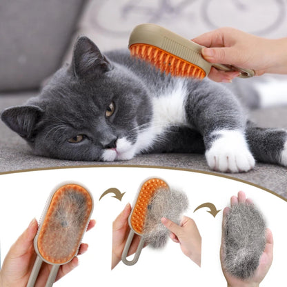 3-in-1 Steam Cat Brush – Electric Spray, Massage & Hair Removal