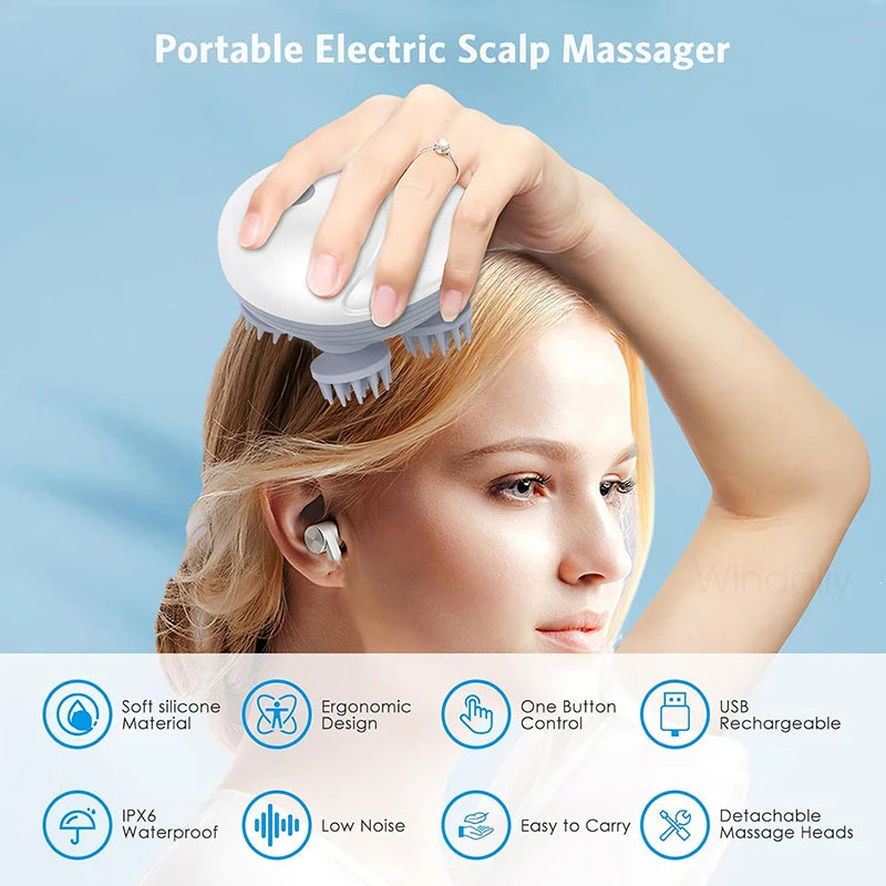 4D Electric Scalp Massager – Deep Relaxation Anywhere