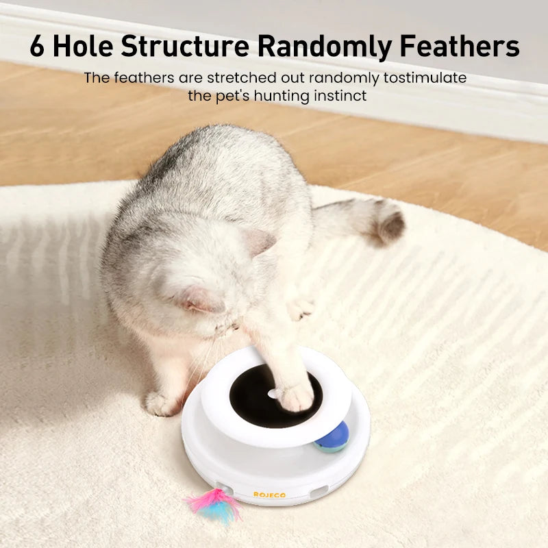 2-in-1 Cat Teaser Toy – Interactive Feather & Ball Fun